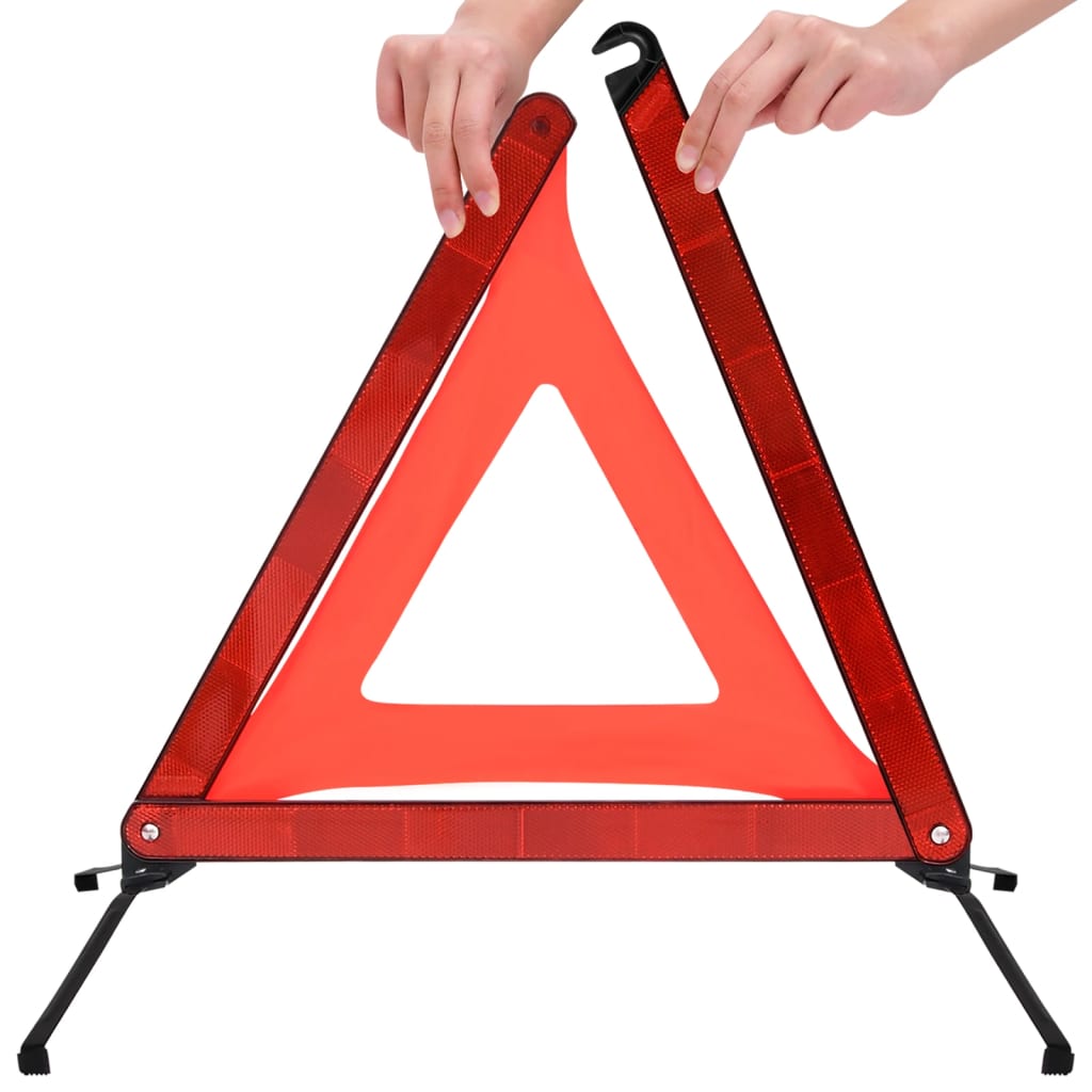vidaXL Prometni trokuti upozorenja 4 kom crveni 56,5 x 36,5 x 44,5 cm