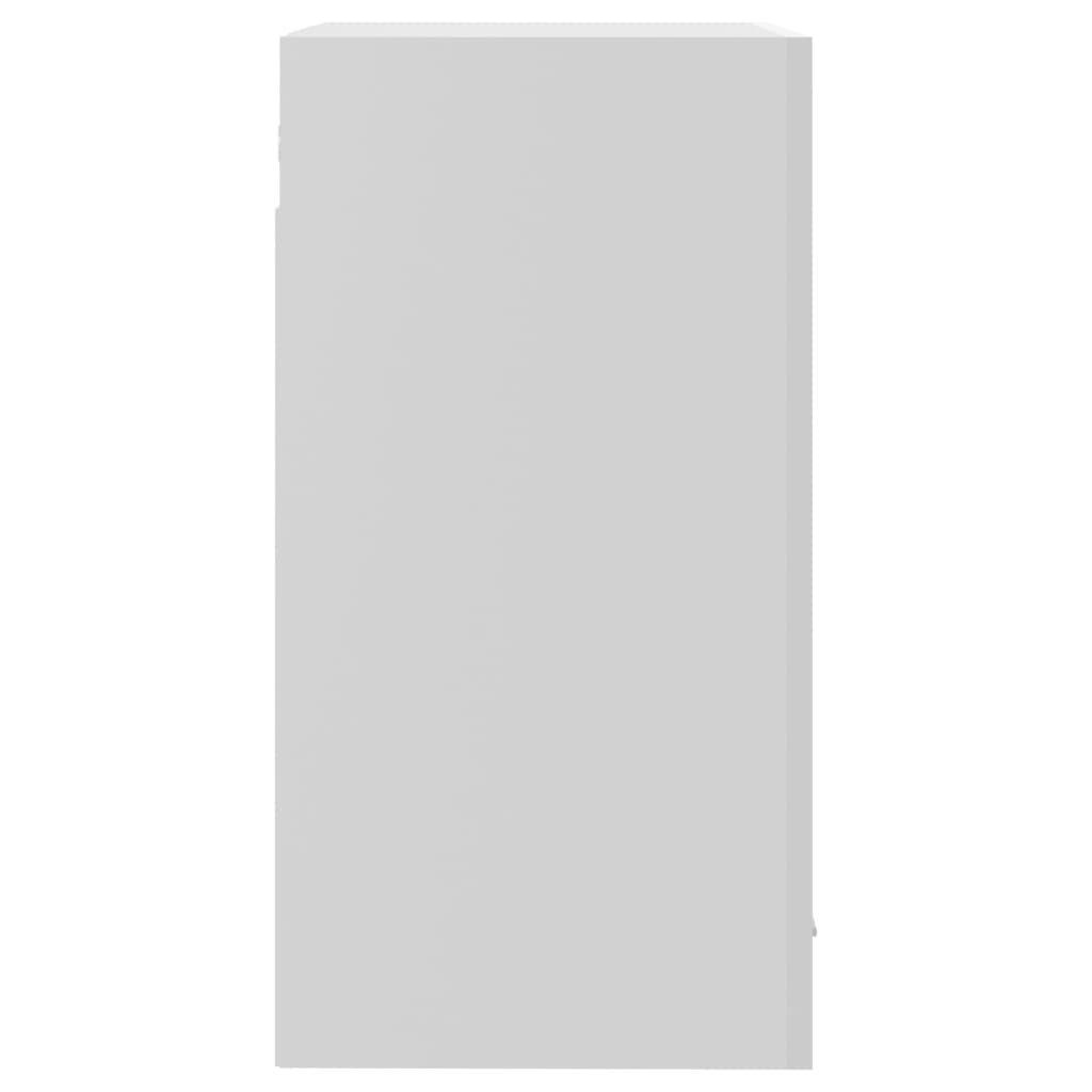 vidaXL Viseći stakleni ormarić sjajni bijeli 40 x 31 x 60 cm iverica