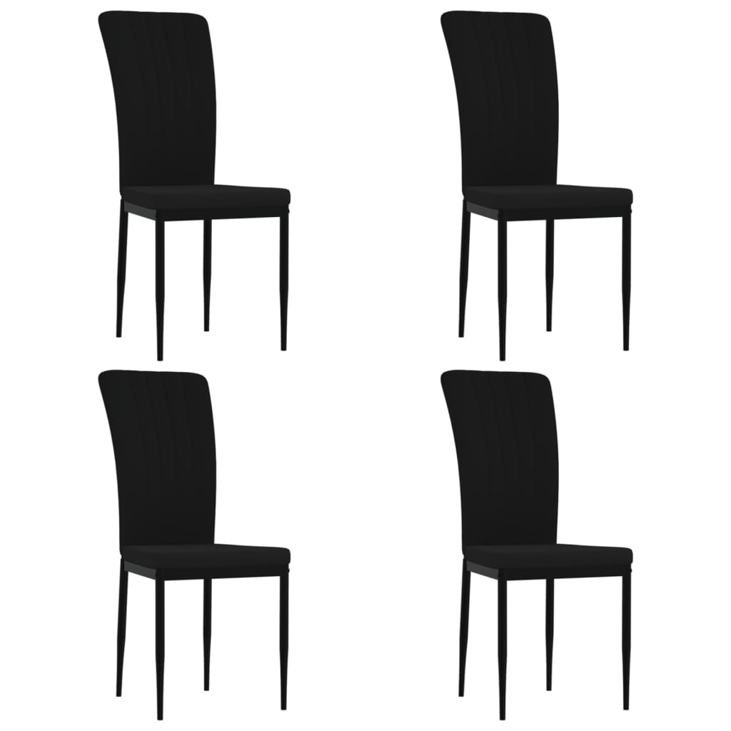 vidaXL Blagovaonske stolice 4 kom crne baršunaste