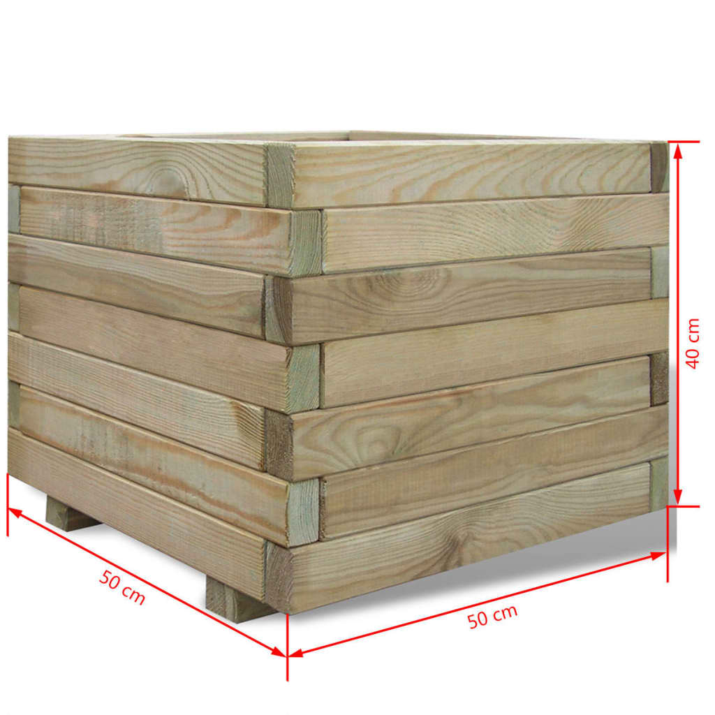 vidaXL Sadilica 50 x 50 x 40 cm drvena četvrtasta