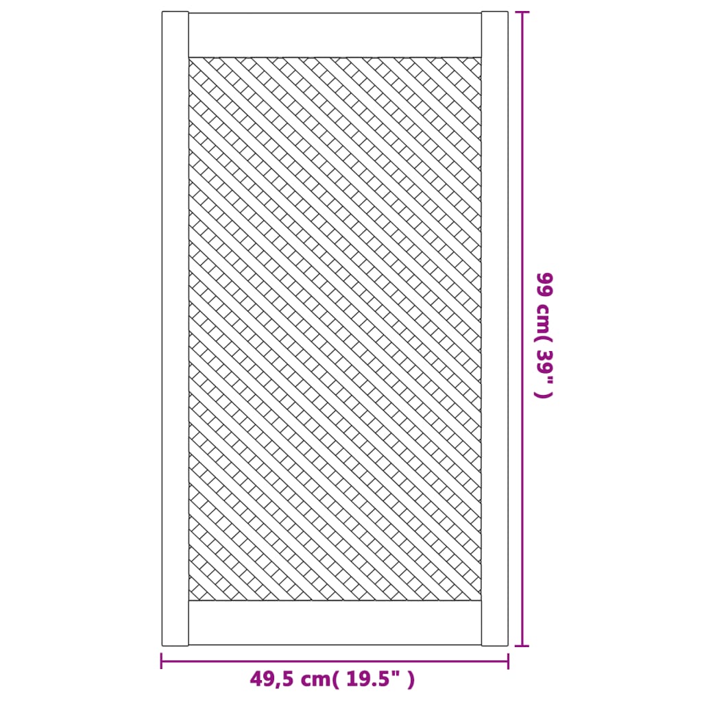 vidaXL Vrata za ormarić rešetkasti dizajn 2 kom 49,5 x 99 cm borovina
