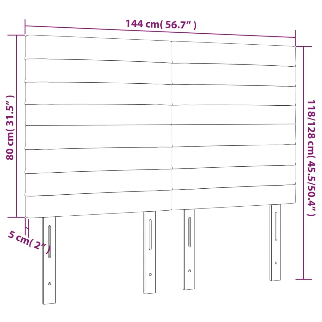 vidaXL Uzglavlja 4 kom smeđesivi 72 x 5 x 78/88 cm od tkanine