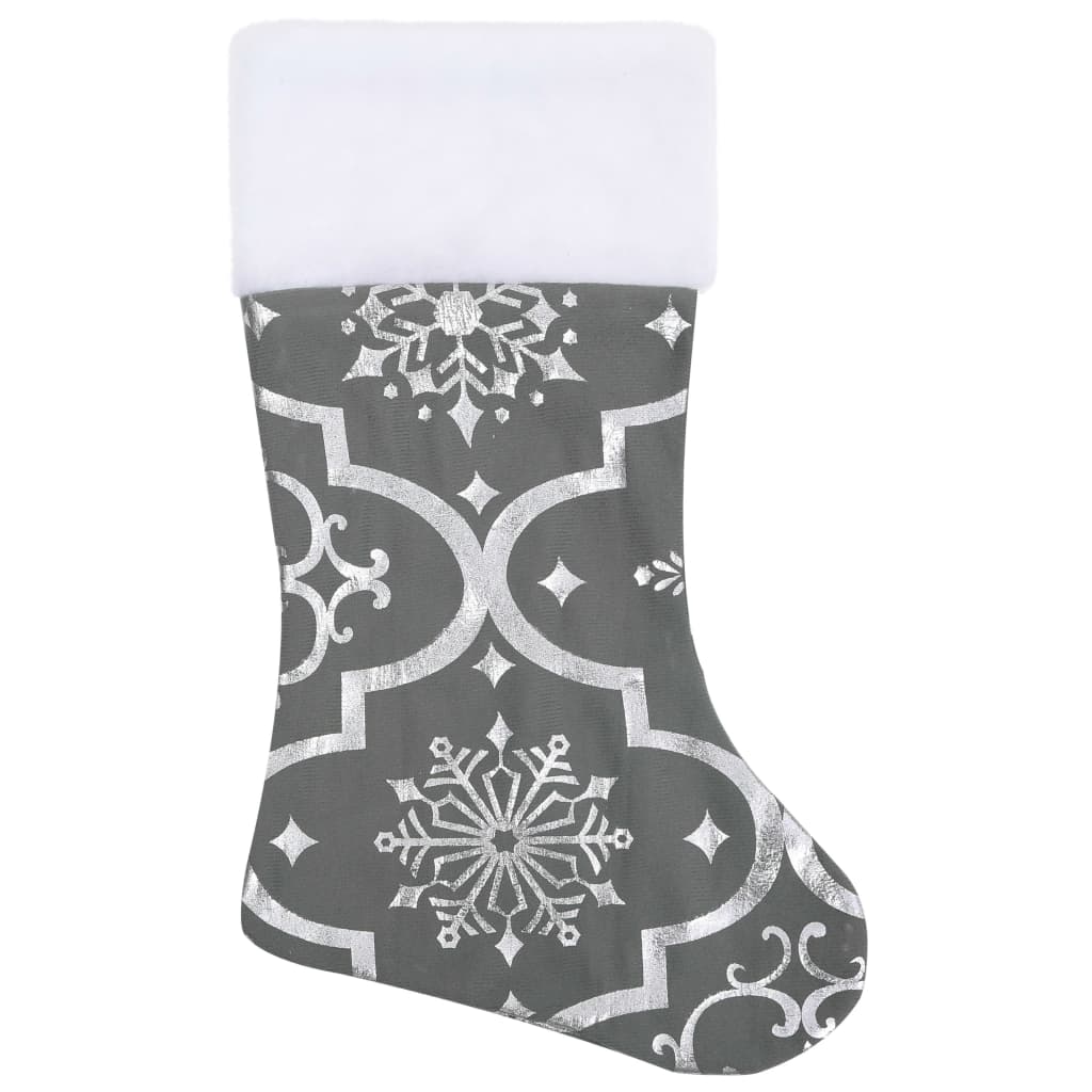 vidaXL Luksuzna podloga za božićno drvce s čarapom siva 150 cm tkanina