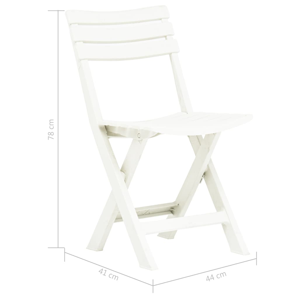 vidaXL Sklopive vrtne stolice 2 kom plastične bijele
