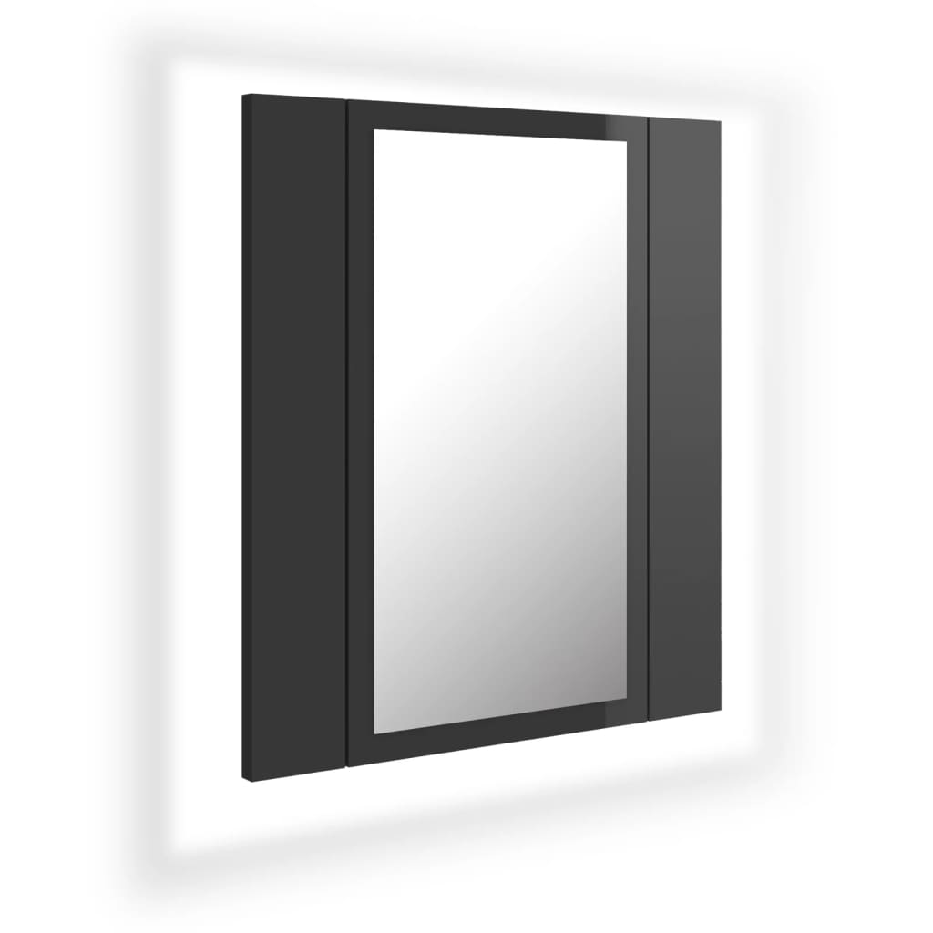 vidaXL LED kupaonski ormarić s ogledalom sjajni sivi 40x12x45 akrilni