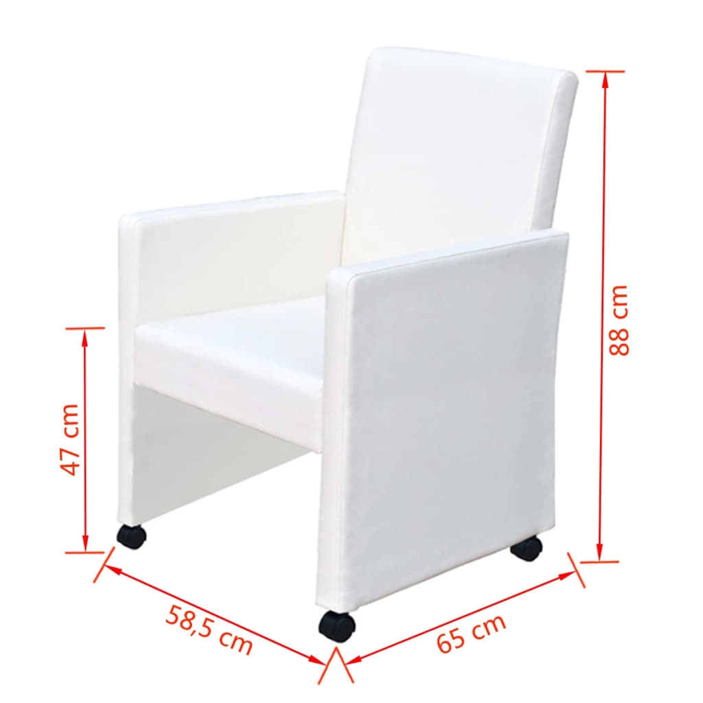 vidaXL Blagovaonske stolice od umjetne kože 4 kom bijele