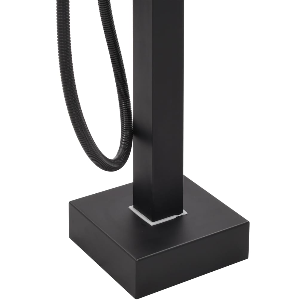 vidaXL Samostojeća slavina za kadu od nehrđajućeg čelika crna 90 cm