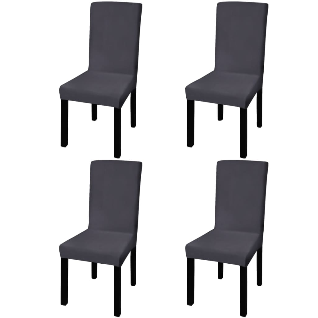 vidaXL Rastezljive navlake za stolice 4 kom Antracit boja