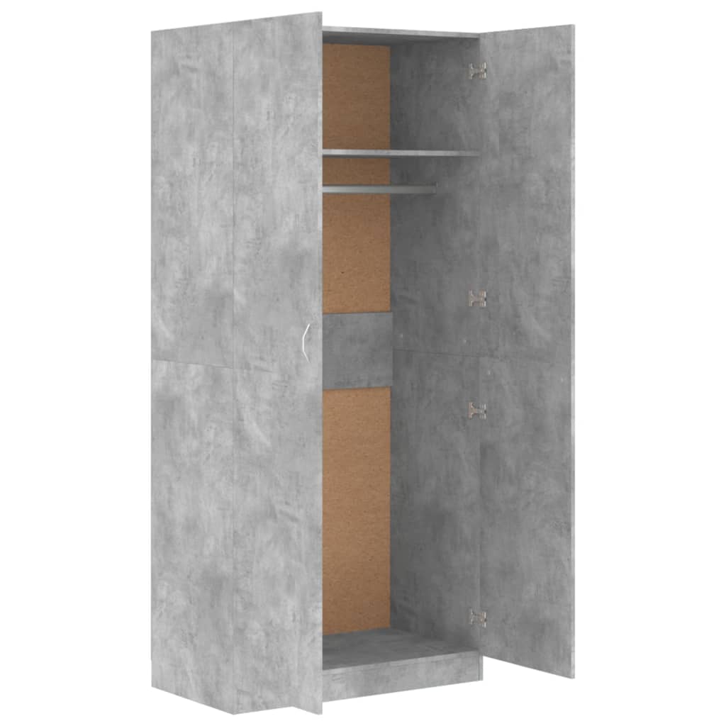 vidaXL Ormar siva boja betona 90 x 52 x 200 cm od konstruiranog drva