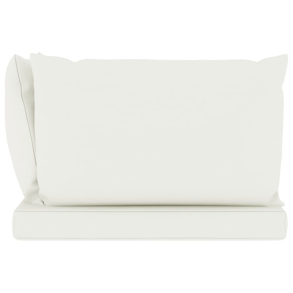 vidaXL Vrtni trosjed od paleta od borovine s krem bijelim jastucima