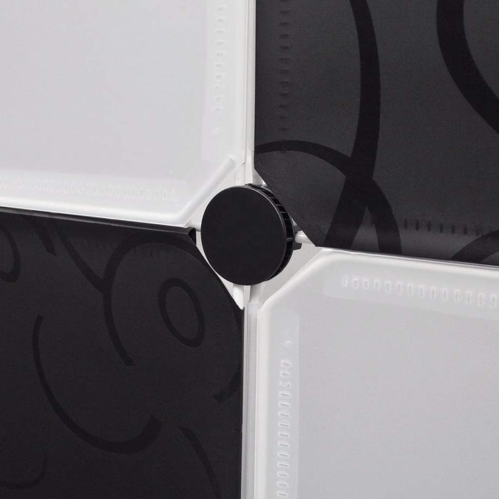 Crno-bijeli ormarić za cipele s 9 odjeljaka, 110 x 37 x 110 cm