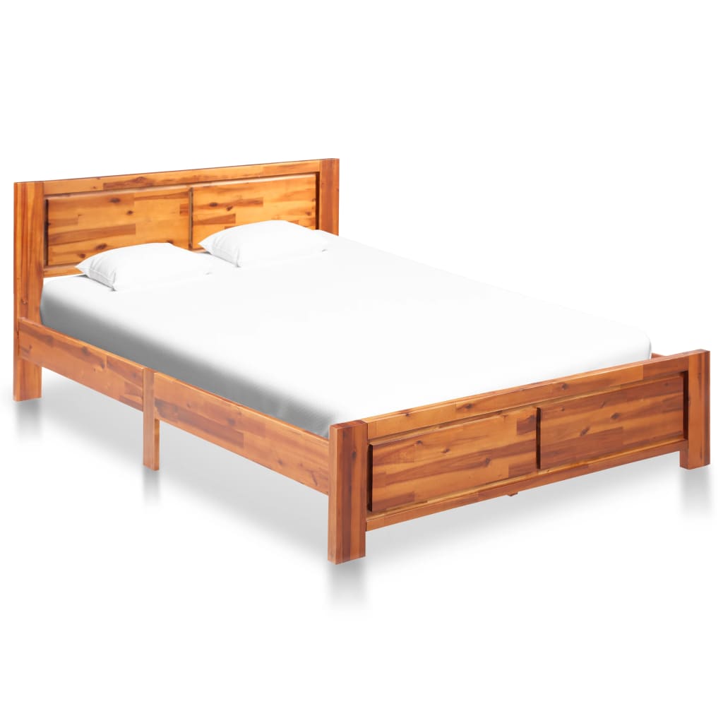 vidaXL Okvir za krevet s 2 noćna ormarića bagremovo drvo 140 x 200 cm