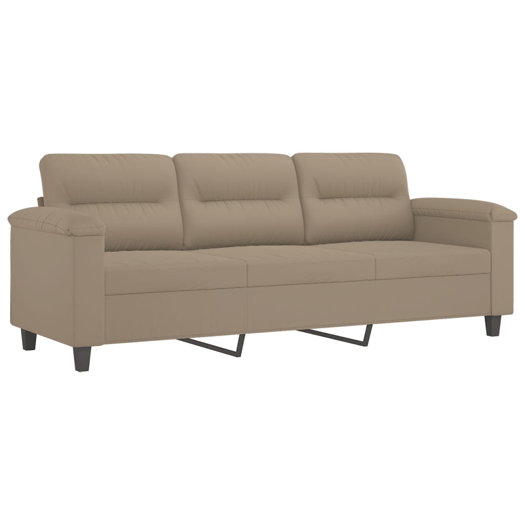 vidaXL 2-dijelni set sofa s jastucima smeđesivi od mikrovlakana