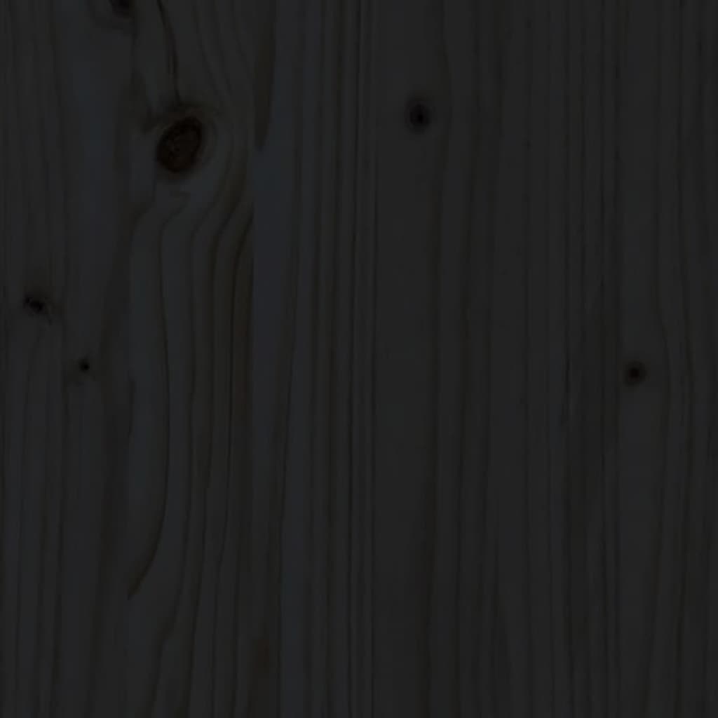 vidaXL Dnevni ležaj na izvlačenje crni 2x(100x200) cm masivna borovina