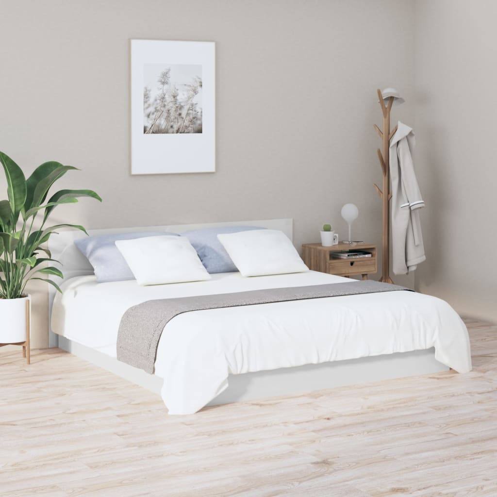 vidaXL Uzglavlje za krevet visoki sjaj bijelo 200 x 1,5 x 80 cm drveno