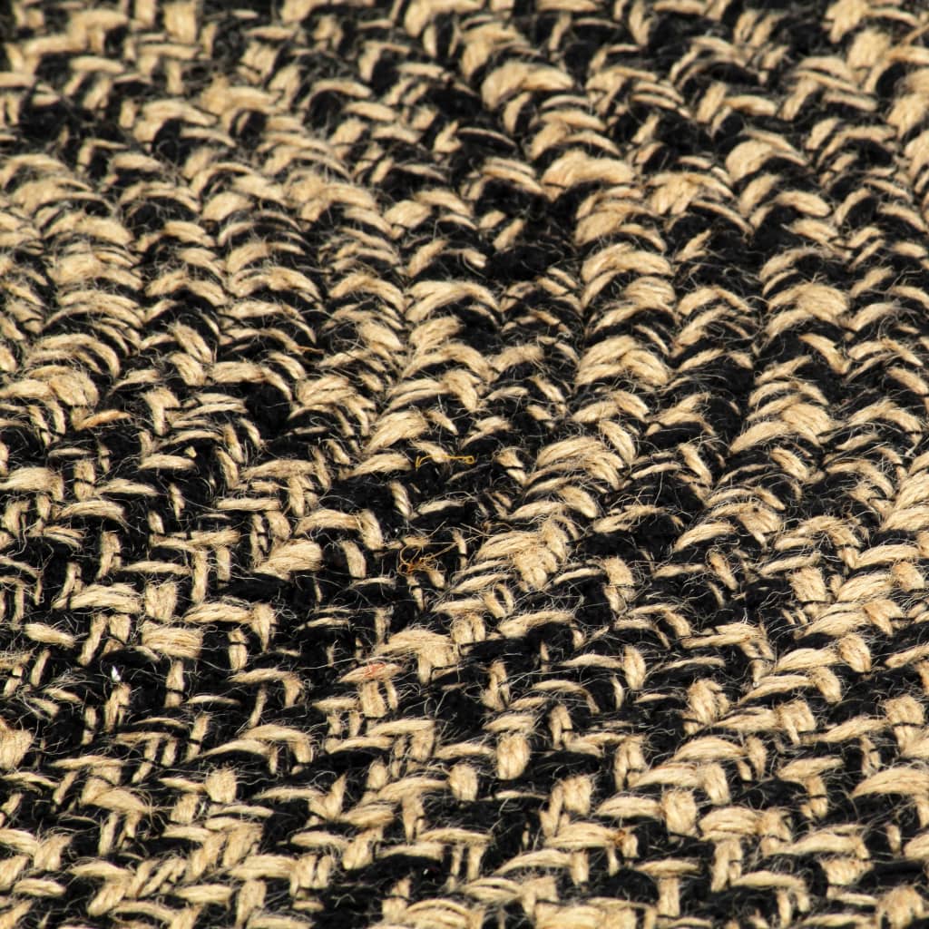 vidaXL Ručno rađeni tepih od jute crne i prirodne boje 150 cm