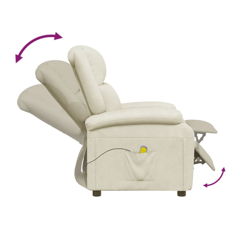 vidaXL Masažna fotelja od umjetne kože krem