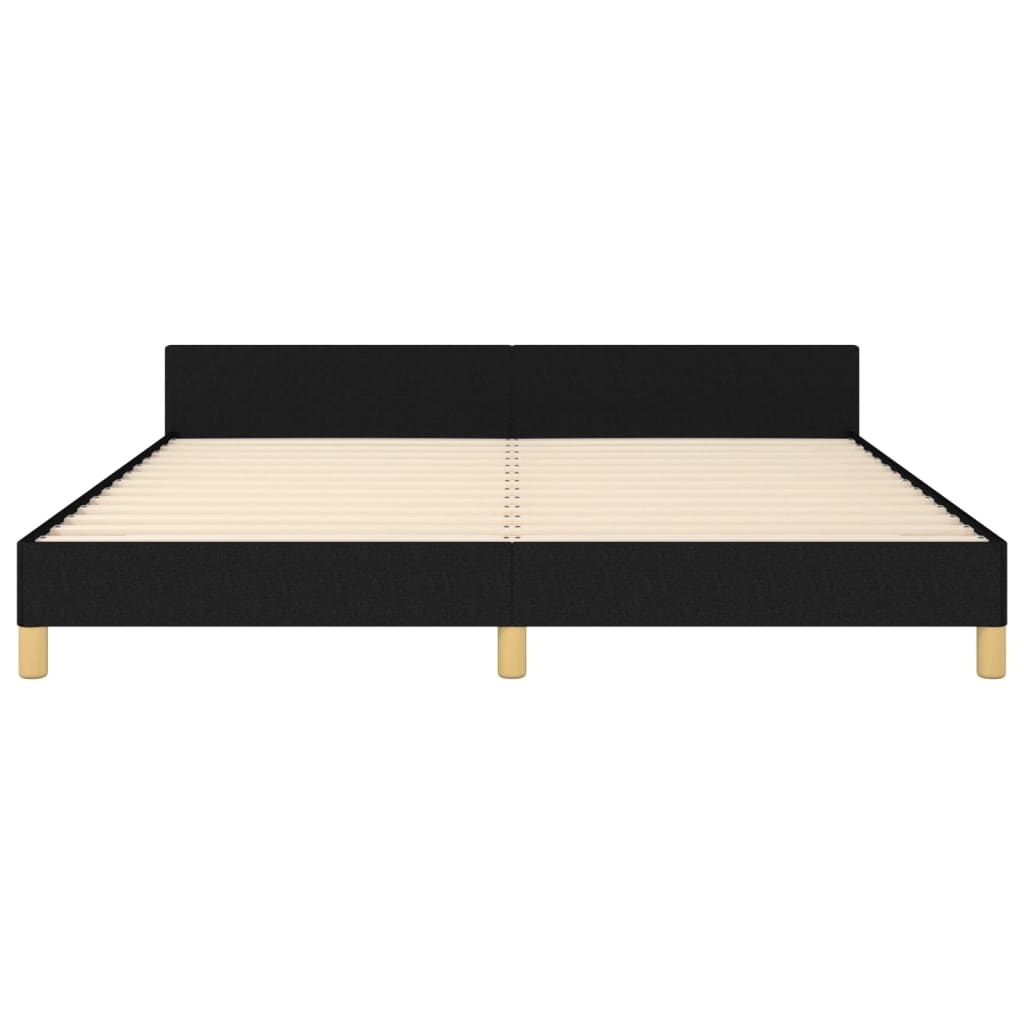 vidaXL Okvir za krevet s uzglavljem crni 180 x 200 cm od tkanine