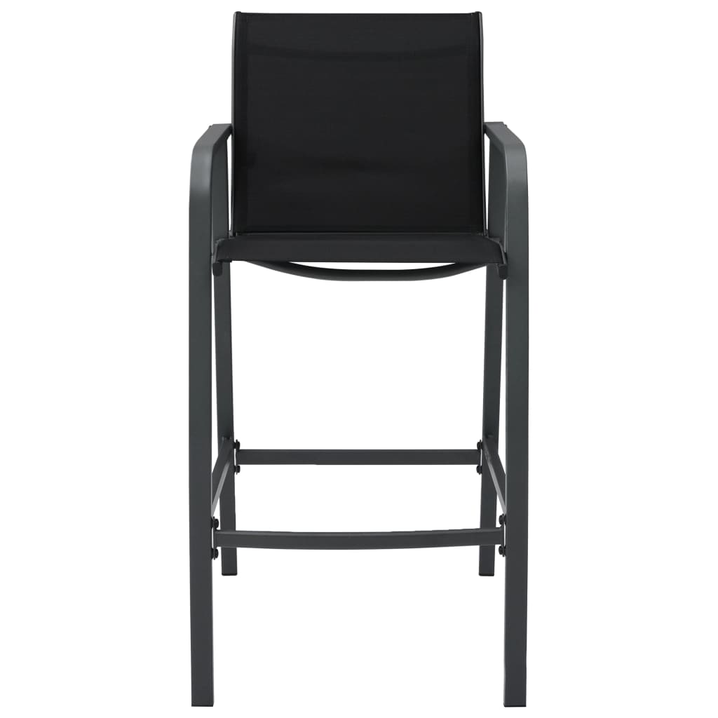 vidaXL Vrtne barske stolice 2 kom crne od tekstilena