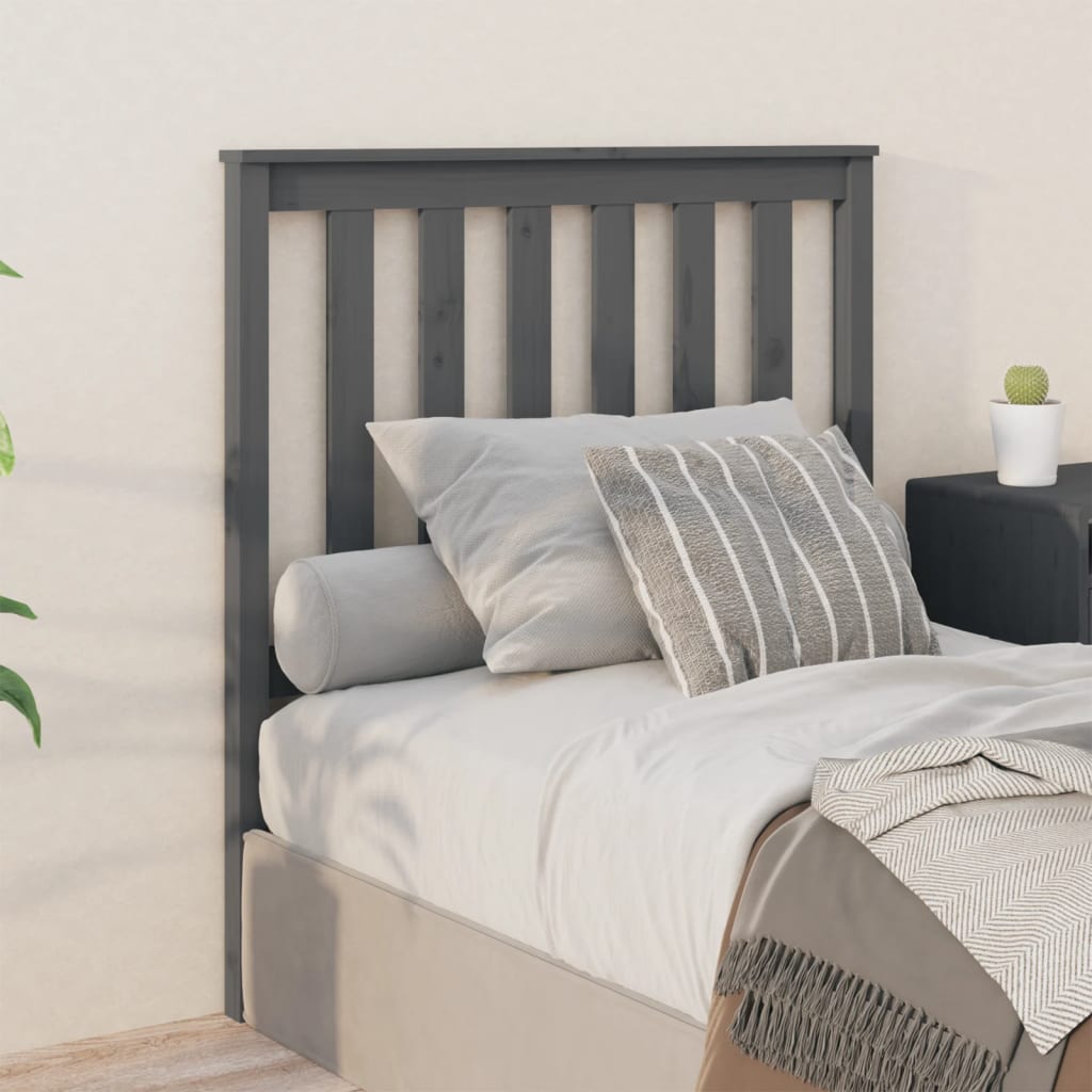 vidaXL Uzglavlje za krevet sivo 96 x 6 x 101 cm od masivne borovine