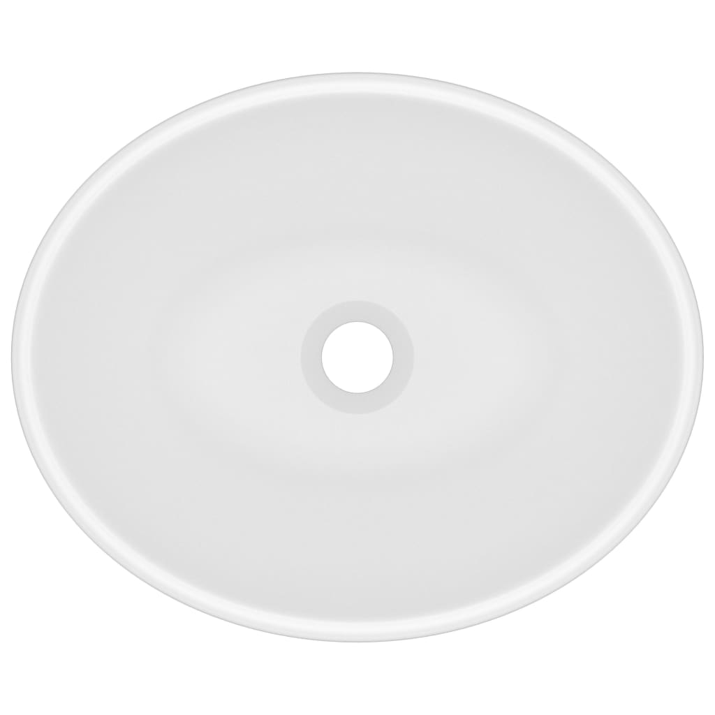 vidaXL Luksuzni ovalni umivaonik mat bijeli 40 x 33 cm keramički