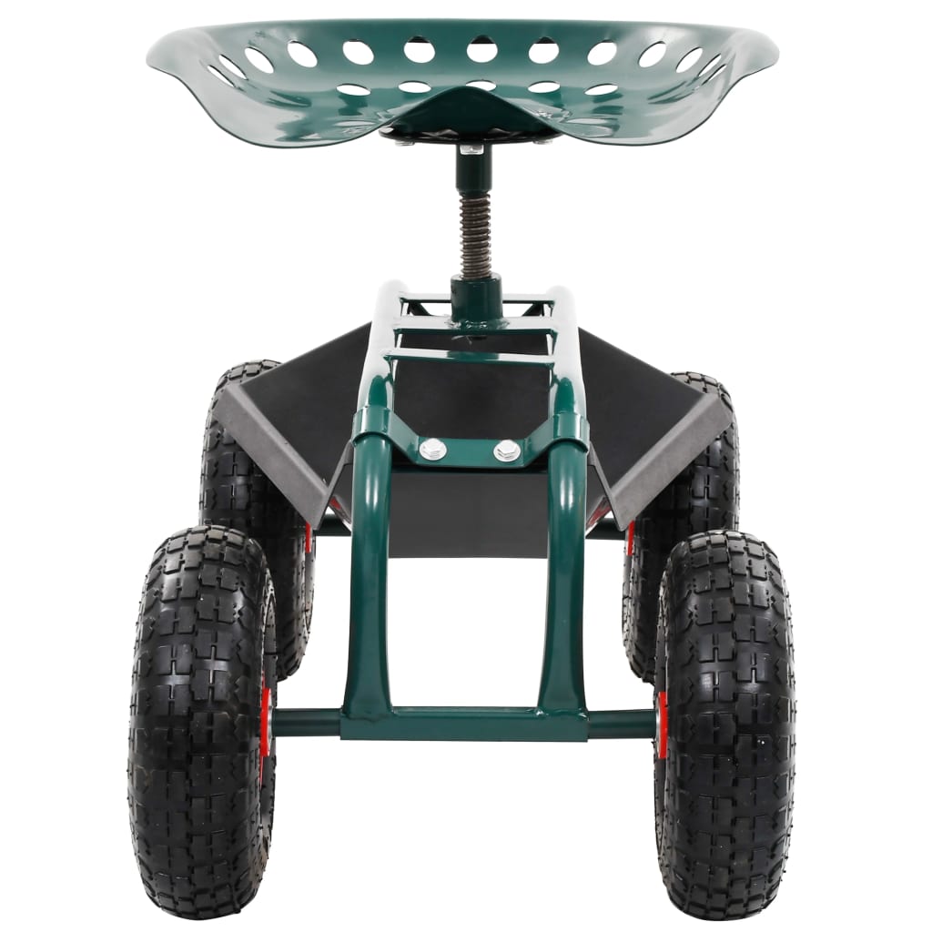 vidaXL Vrtna kolica s kotačima i ladicom za alat zelena 78x44,5x84 cm