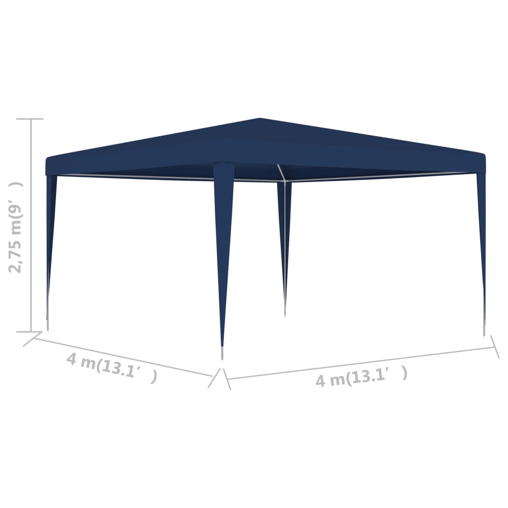 vidaXL Šator za zabave 4 x 4 m plavi