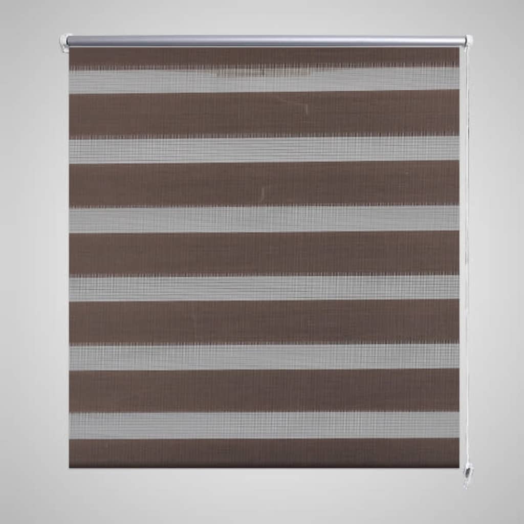 Rolo smeđe zavjese sa zebrastim linijama 90 x 150 cm