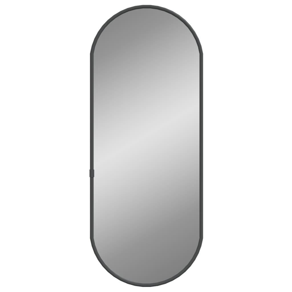 vidaXL Zidno ogledalo crna 50x20 cm ovalno
