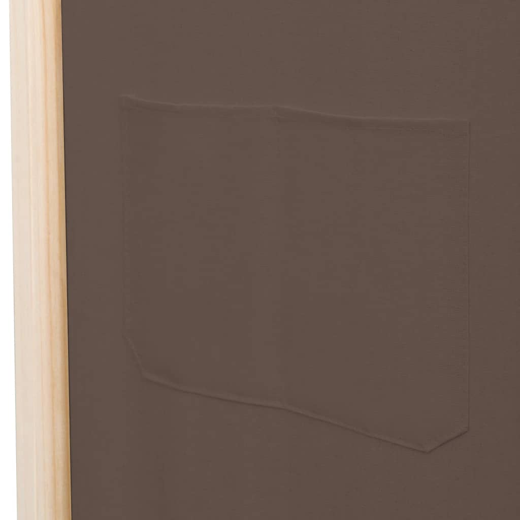 vidaXL Sobna pregrada s 5 panela od tkanine 200 x 170 x 4 cm smeđa