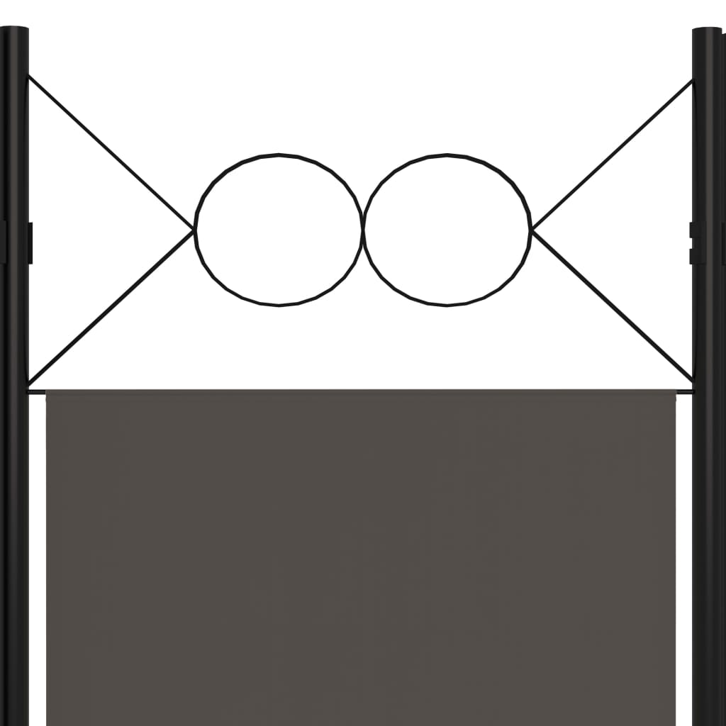 vidaXL Sobna pregrada sa 6 panela antracit 240 x 180 cm