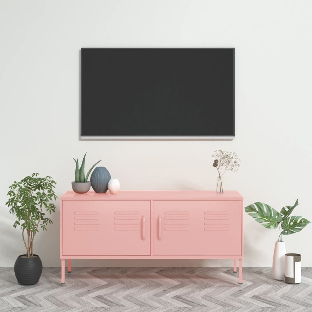 vidaXL TV ormarić ružičasti 105 x 35 x 50 cm čelični