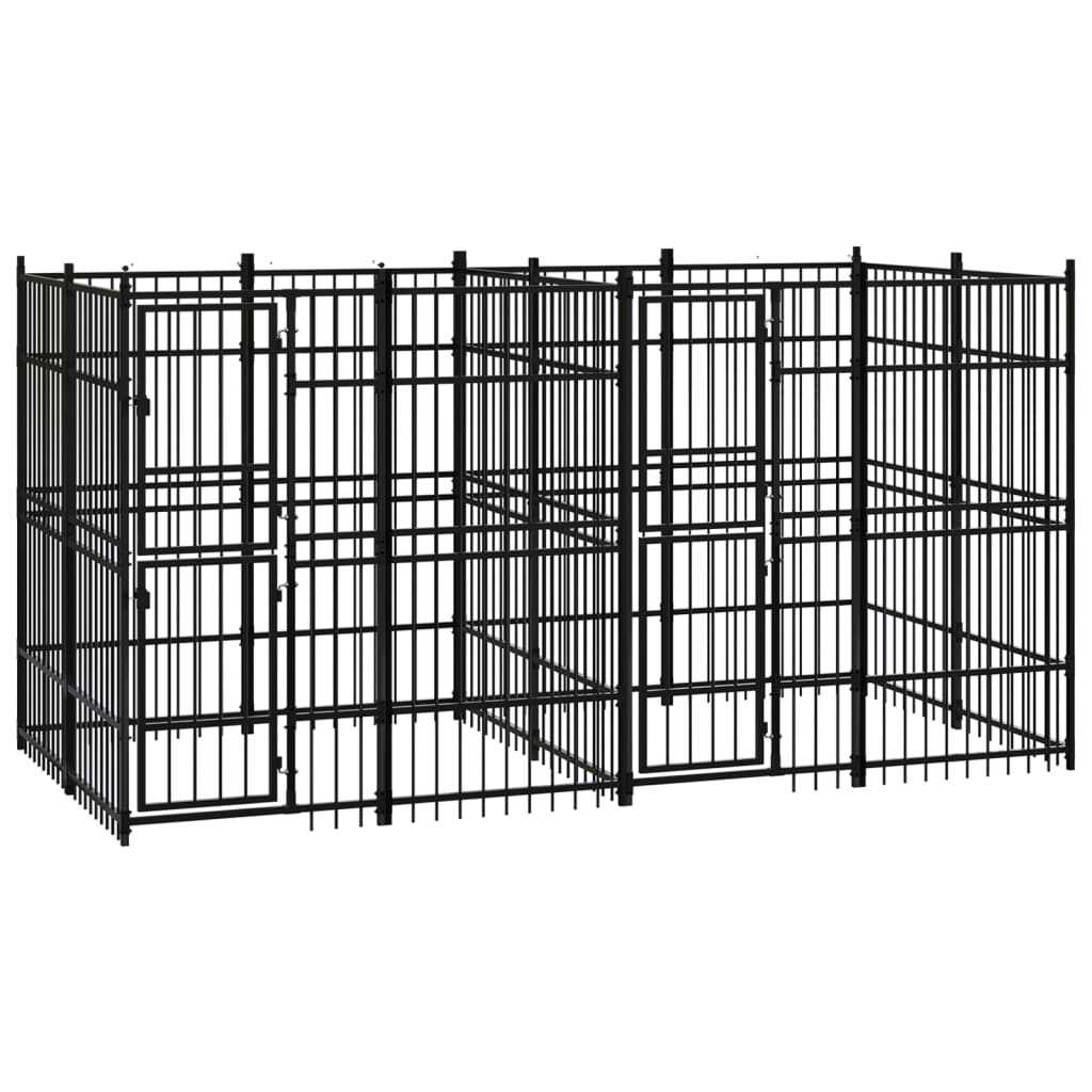vidaXL Vanjski kavez za pse čelični 7,37 m²