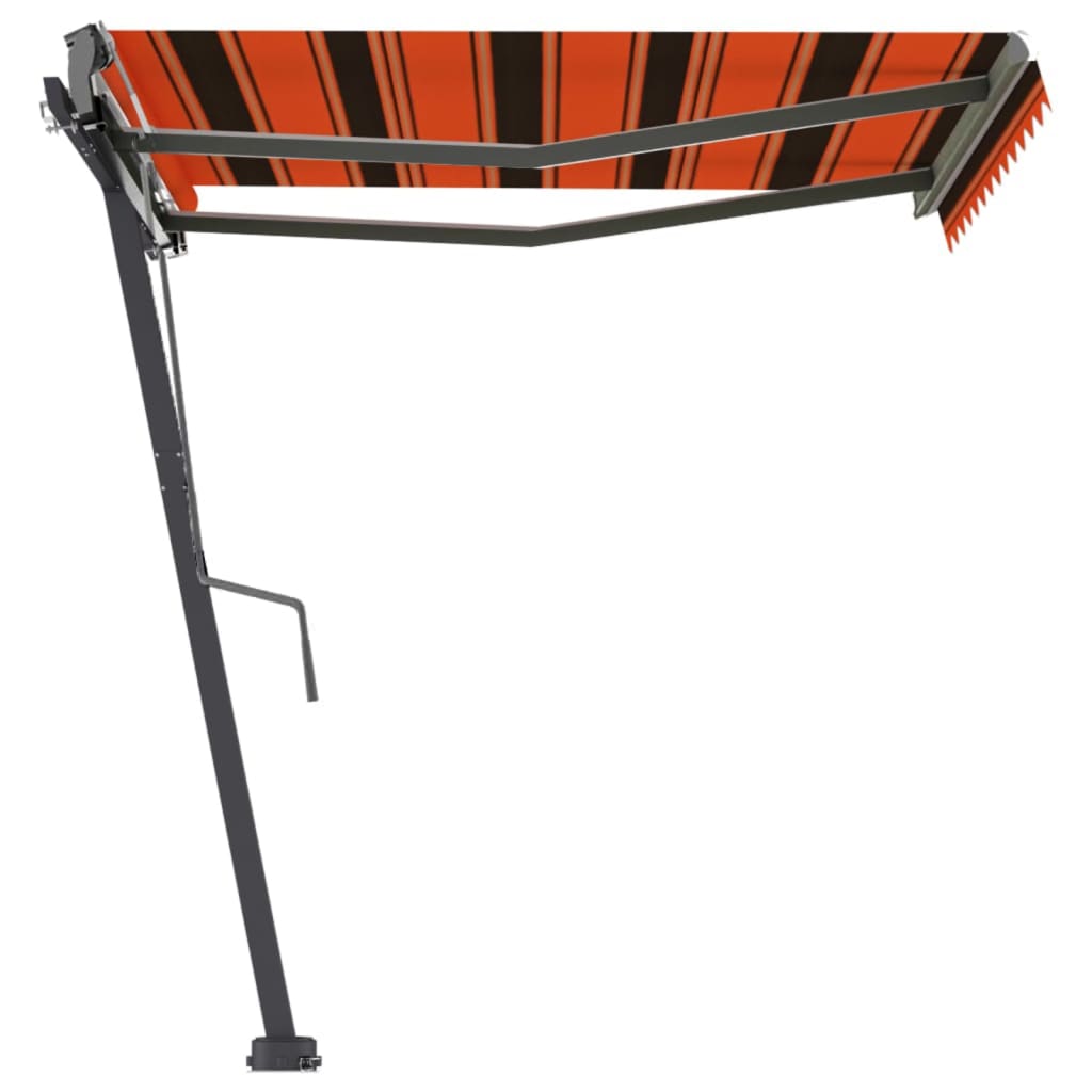 vidaXL Samostojeća tenda ručno uvlačenje 350 x 250 cm narančasto-smeđa