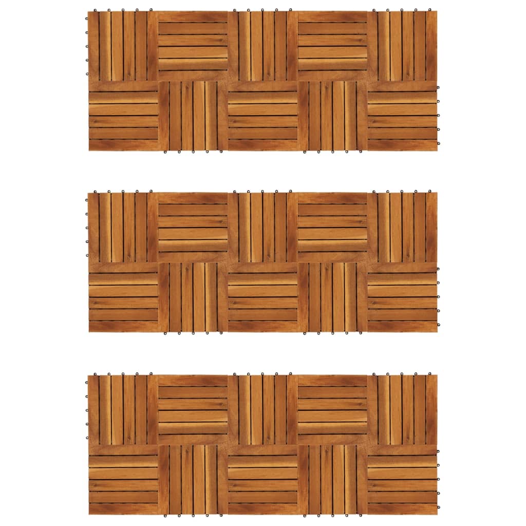 30-dijelni set podnih pločica s okomitim uzorkom 30x30 cm drvo bagrema