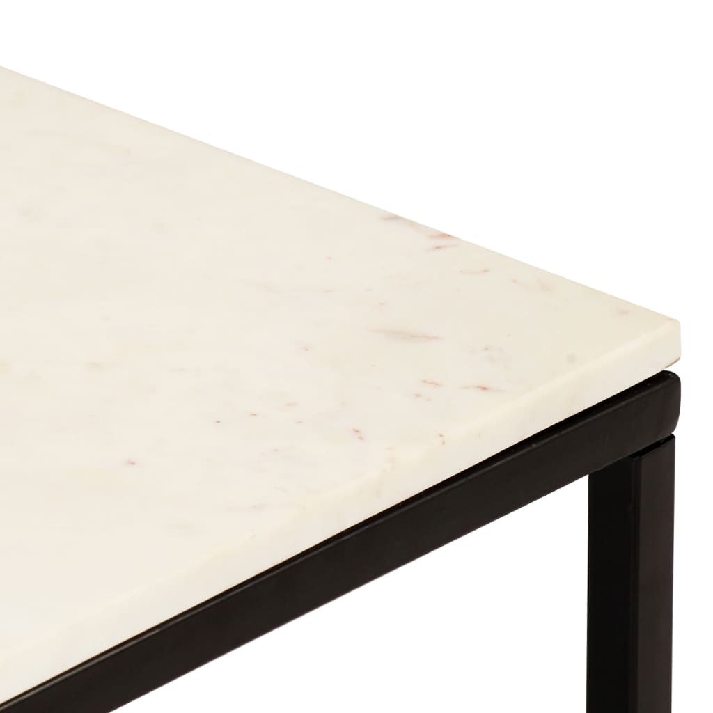 vidaXL Stolić za kavu bijeli 40x40x35 cm pravi kamen mramorne teksture