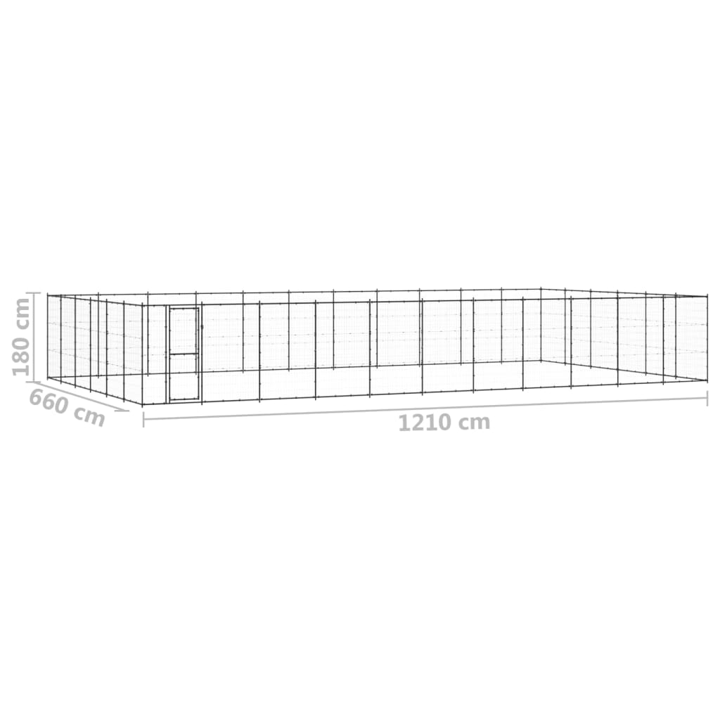 vidaXL Vanjski kavez za pse čelični 79,86 m²