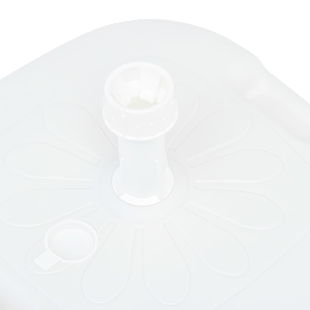 vidaXL Stalak za suncobran punjen pijeskom/vodom 16 L bijeli plastični