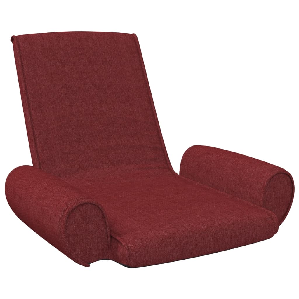 vidaXL Sklopiva podna stolica od tkanine crvena boja vina