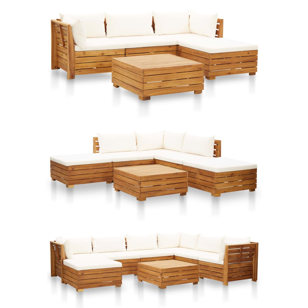 vidaXL Modularna kutna sofa s jastucima 1 kom masivno bagremovo drvo