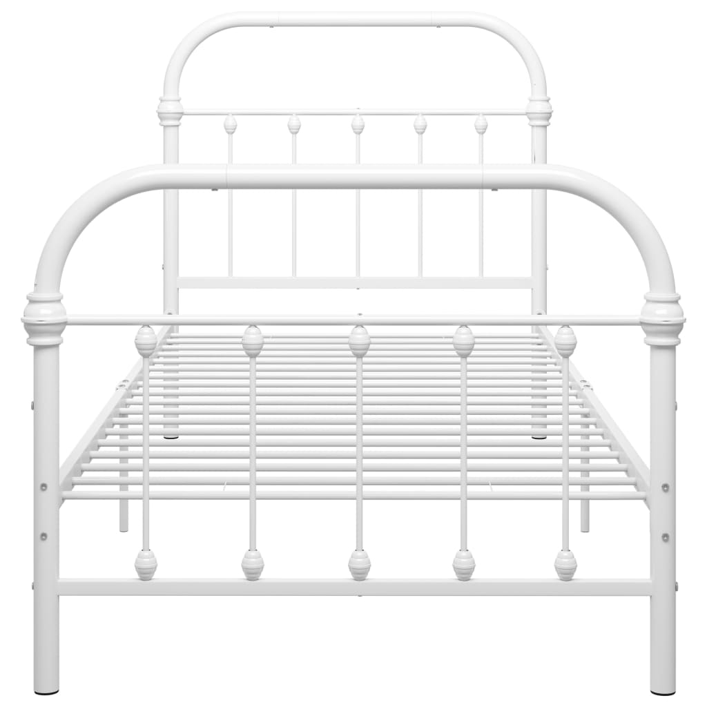 vidaXL Okvir za krevet bijeli metalni 100 x 200 cm