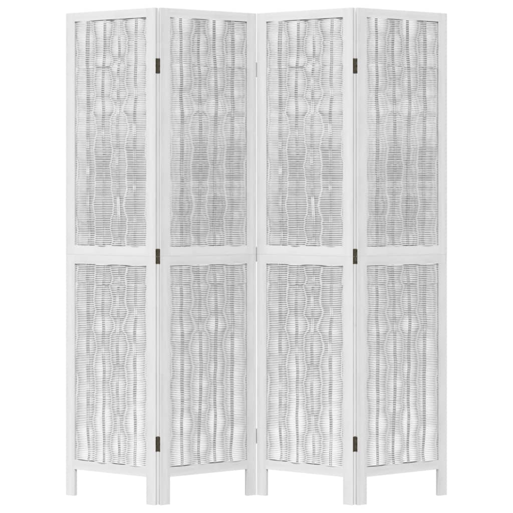 vidaXL Sobna pregrada s 4 panela bijela od masivnog drva paulovnije