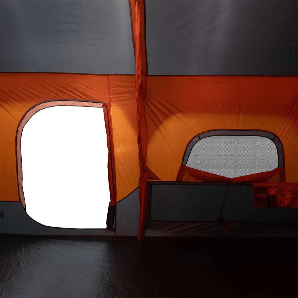 vidaXL Obiteljski šator za 9 osoba sivo-narančasti vodootporni