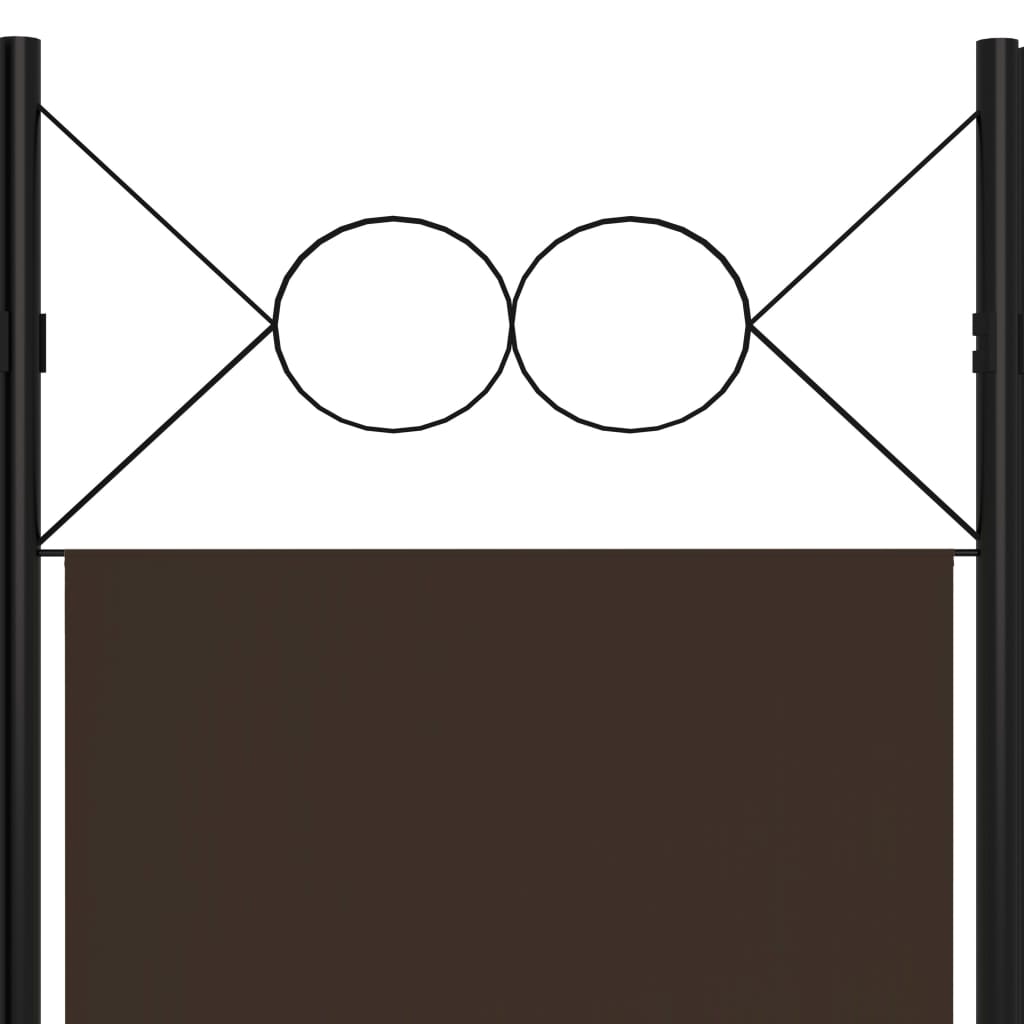 vidaXL Sobna pregrada s 5 panela smeđa 200 x 180 cm