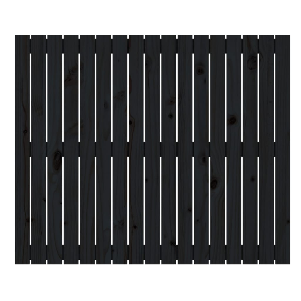 vidaXL Zidno uzglavlje crni 108 x 3 x 90 cm od masivne borovine