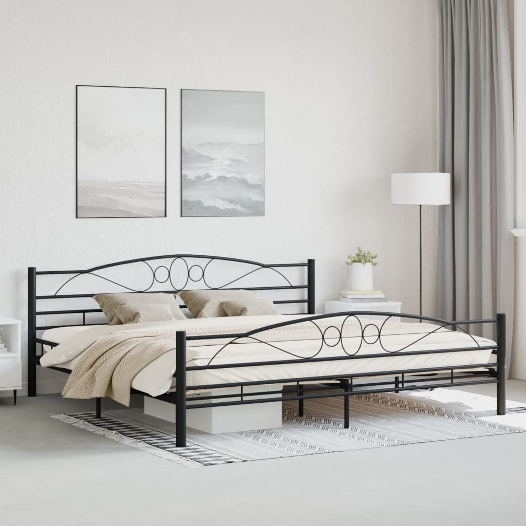vidaXL Okvir za krevet crni čelični 200 x 200 cm