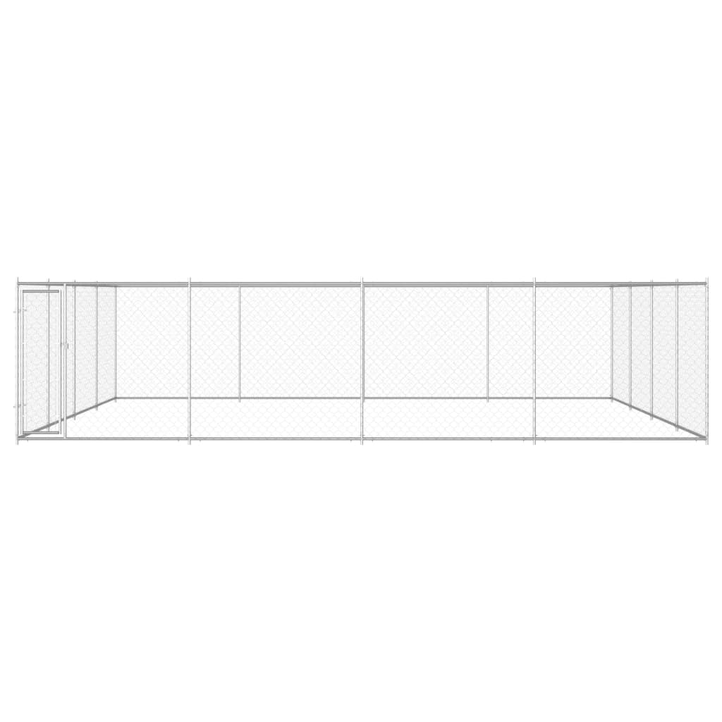 vidaXL Vanjski kavez za pse od pocinčanog čelika 760 x 760 x 185 cm