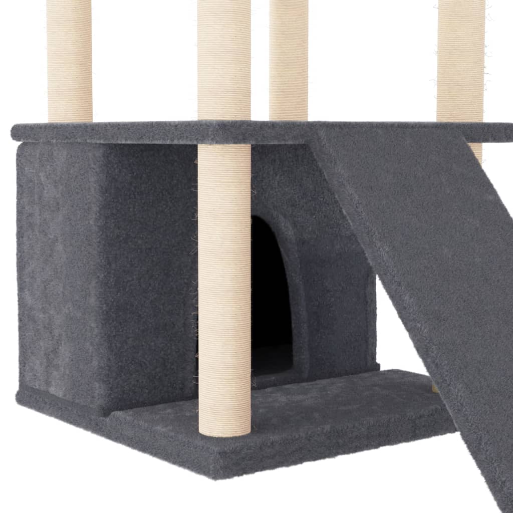 vidaXL Penjalica za mačke sa stupovima za grebanje tamnosiva 133 cm