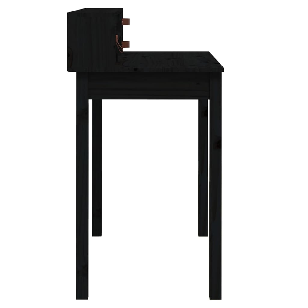 vidaXL Radni stol crni 110 x 50 x 93 cm od masivne borovine