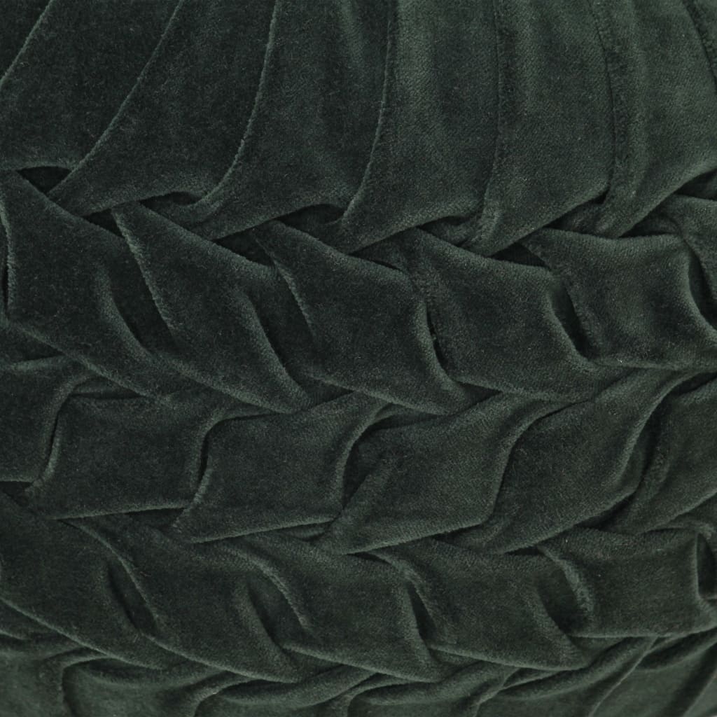vidaXL Tabure od pamučnog baršuna nabrani dizajn 40 x 30 cm zeleni